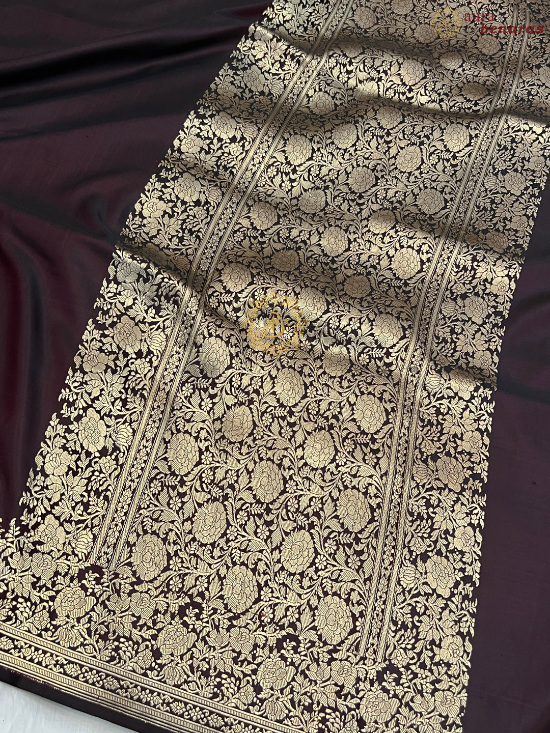 Coca-cola Shade Pure Mashru Silk Handloom Banarasi Saree