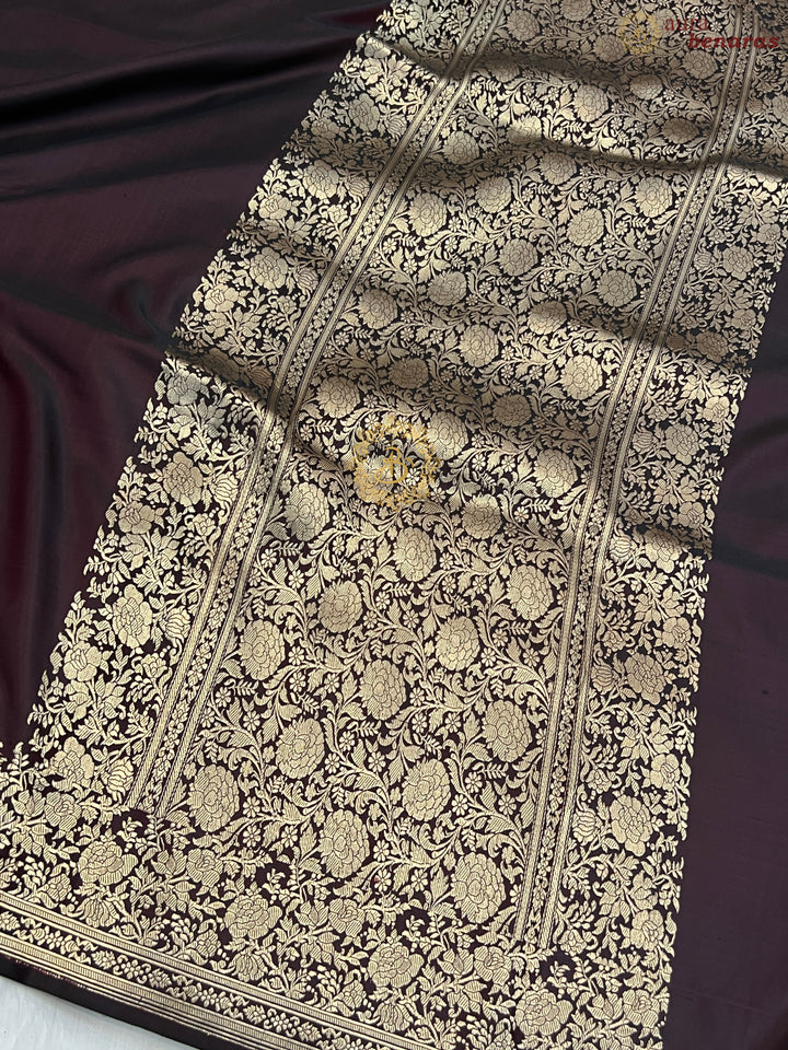 Coca-cola Shade Pure Mashru Silk Handloom Banarasi Saree