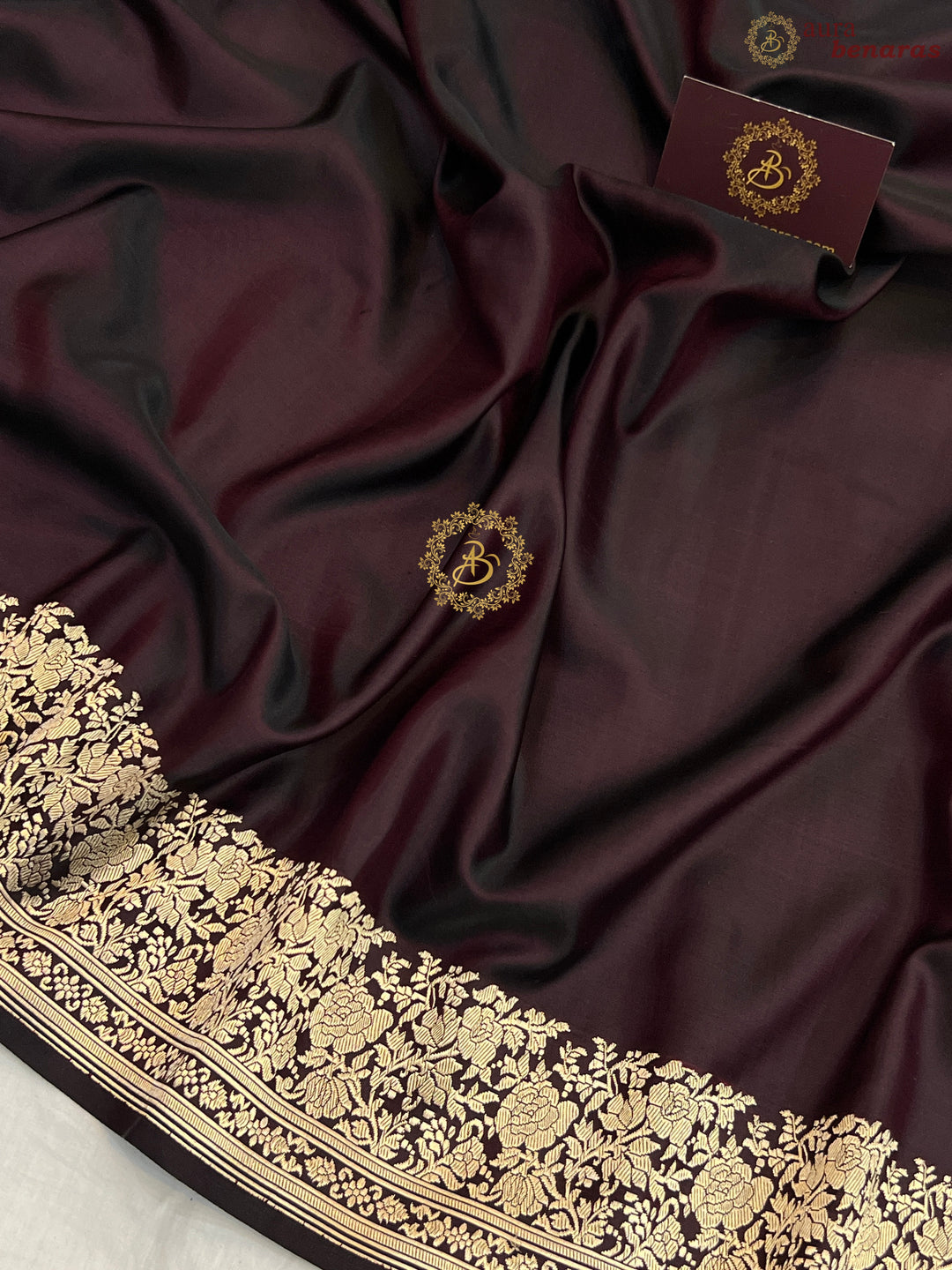 Coca-cola Shade Pure Mashru Silk Handloom Banarasi Saree