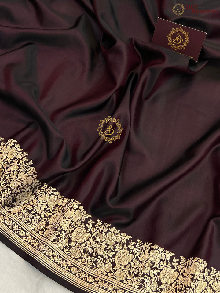 Coca-cola Shade Pure Mashru Silk Handloom Banarasi Saree