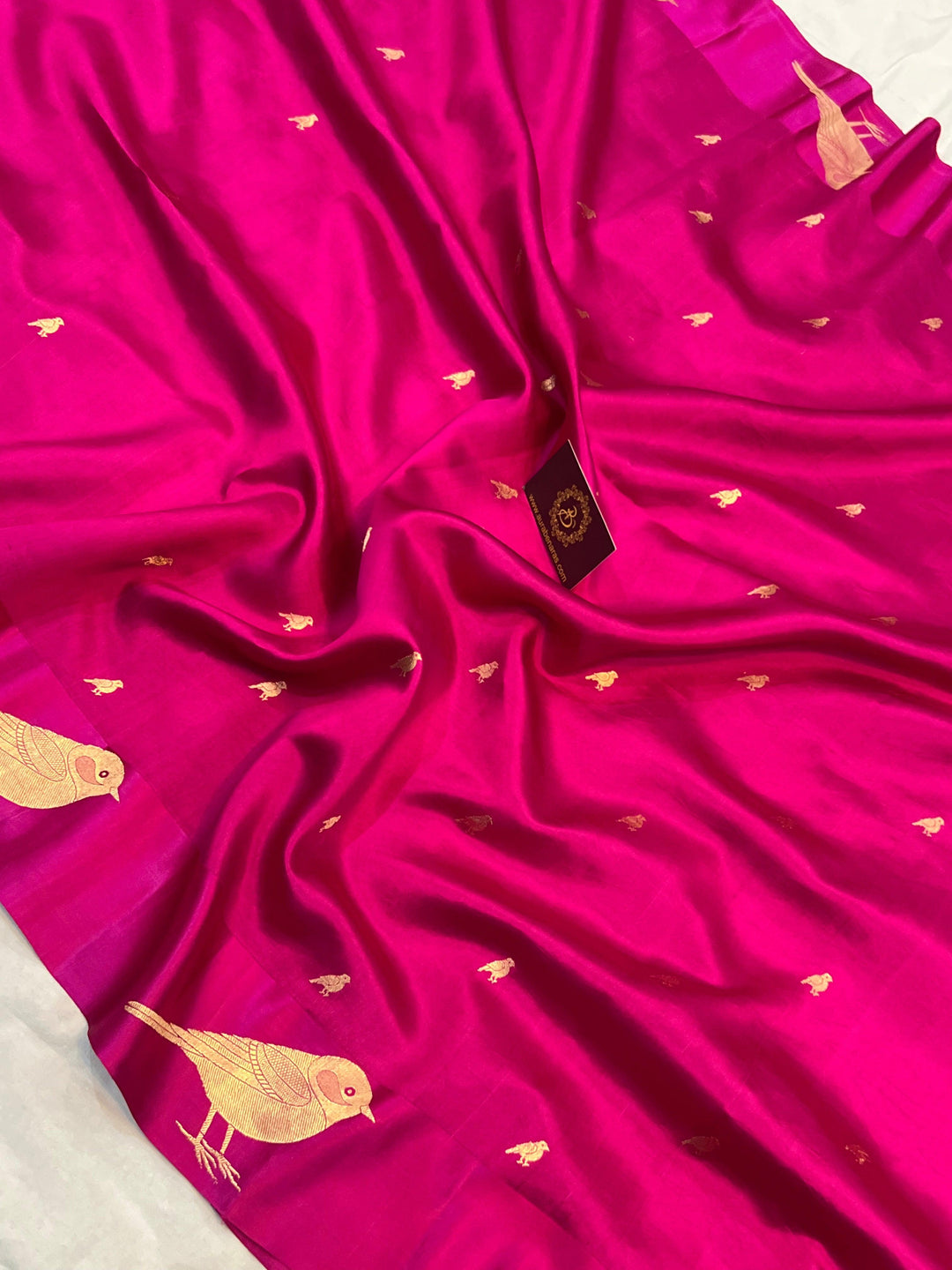 Rani Pink Pure Banarasi Handloom Silk Saree - Aura Benaras