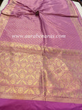 Lavender Pure Banarasi Handloom Katan Silk Saree - Aura Benaras