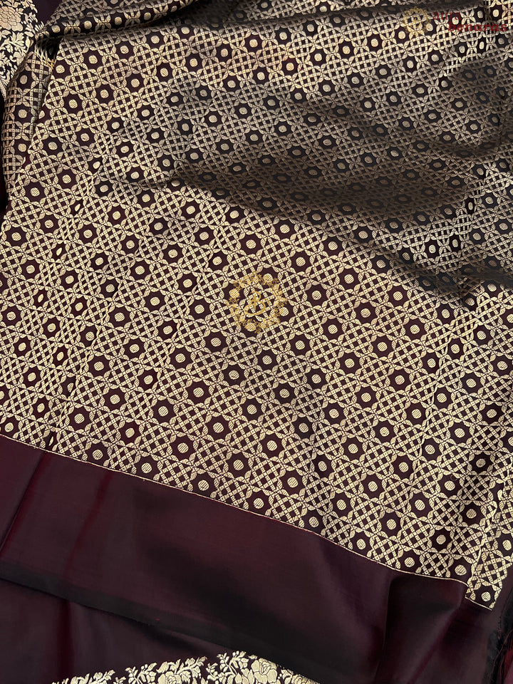 Coca-cola Shade Pure Mashru Silk Handloom Banarasi Saree