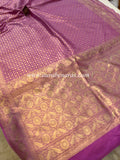 Lavender Pure Banarasi Handloom Katan Silk Saree - Aura Benaras