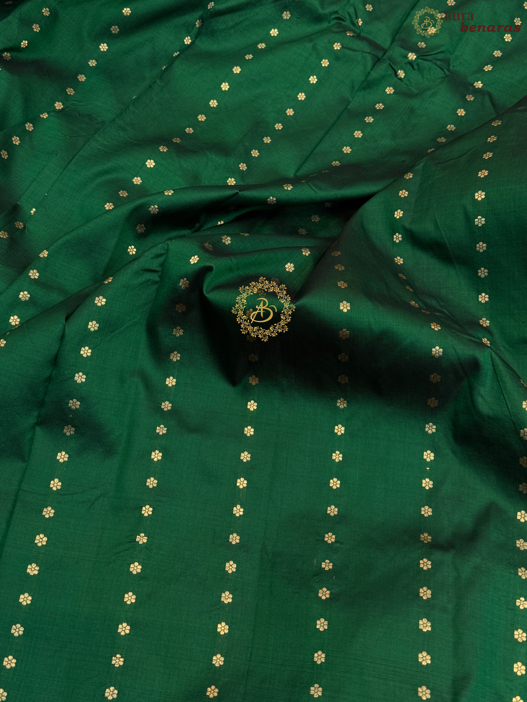 Bottle Green Pure Katan Silk Handloom Banarasi Saree