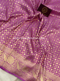 Lavender Pure Banarasi Handloom Katan Silk Saree - Aura Benaras