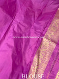 Lavender Pure Banarasi Handloom Katan Silk Saree - Aura Benaras