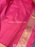 Pink Pure Banarasi Handloom Katan Silk Saree - Aura Benaras