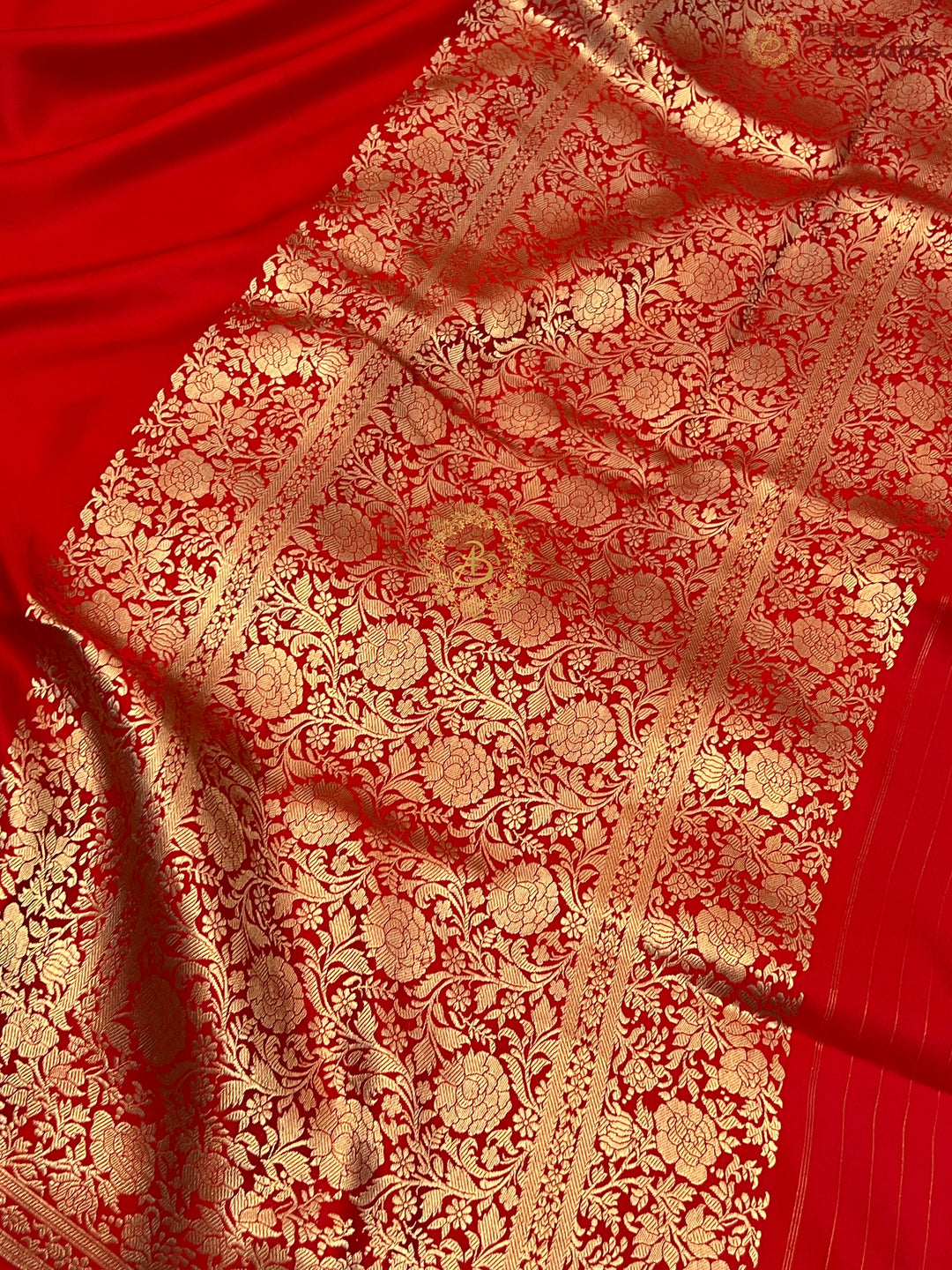 Red Pure Mashru Silk Handloom Banarasi Saree
