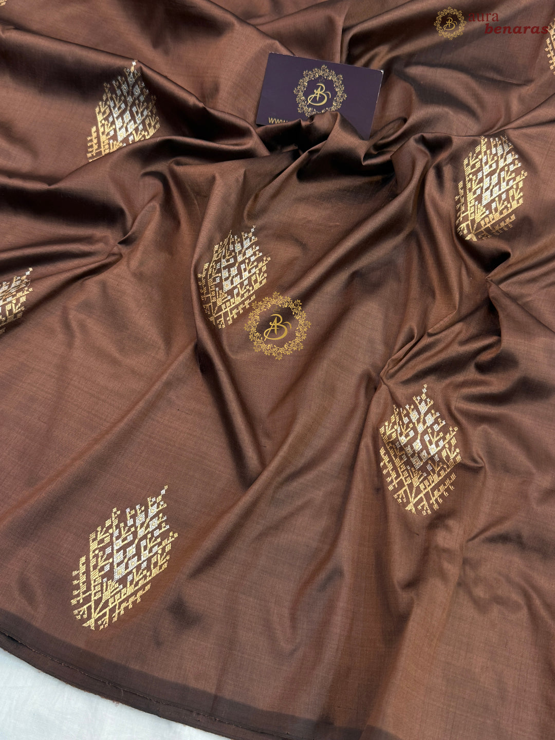 Light Brown Pure Banarasi Handloom Katan Silk Saree
