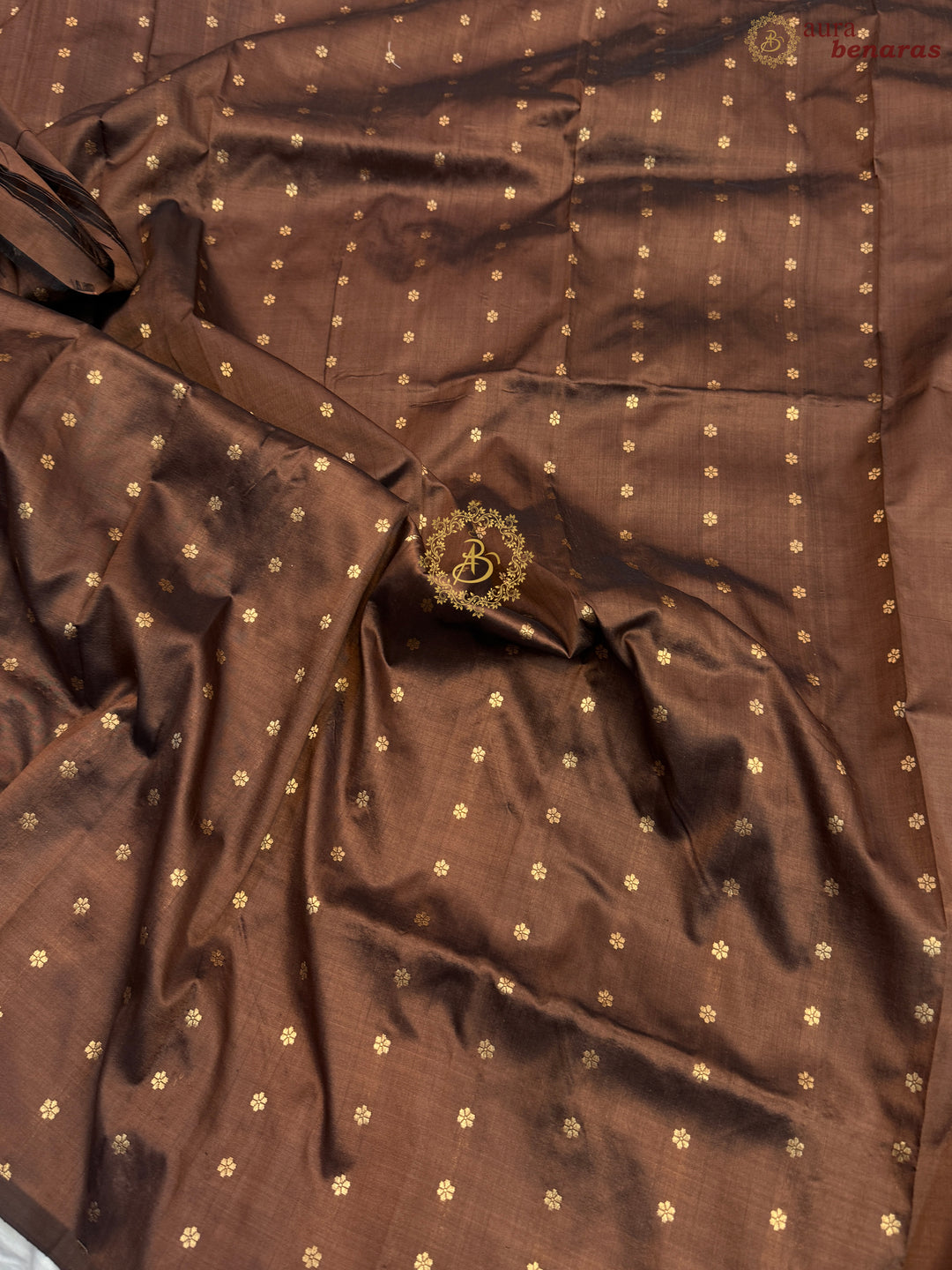 Light Brown Pure Banarasi Handloom Katan Silk Saree