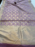 Pani Lavender Pure Banarasi Handloom Katan Silk Saree - Aura Benaras