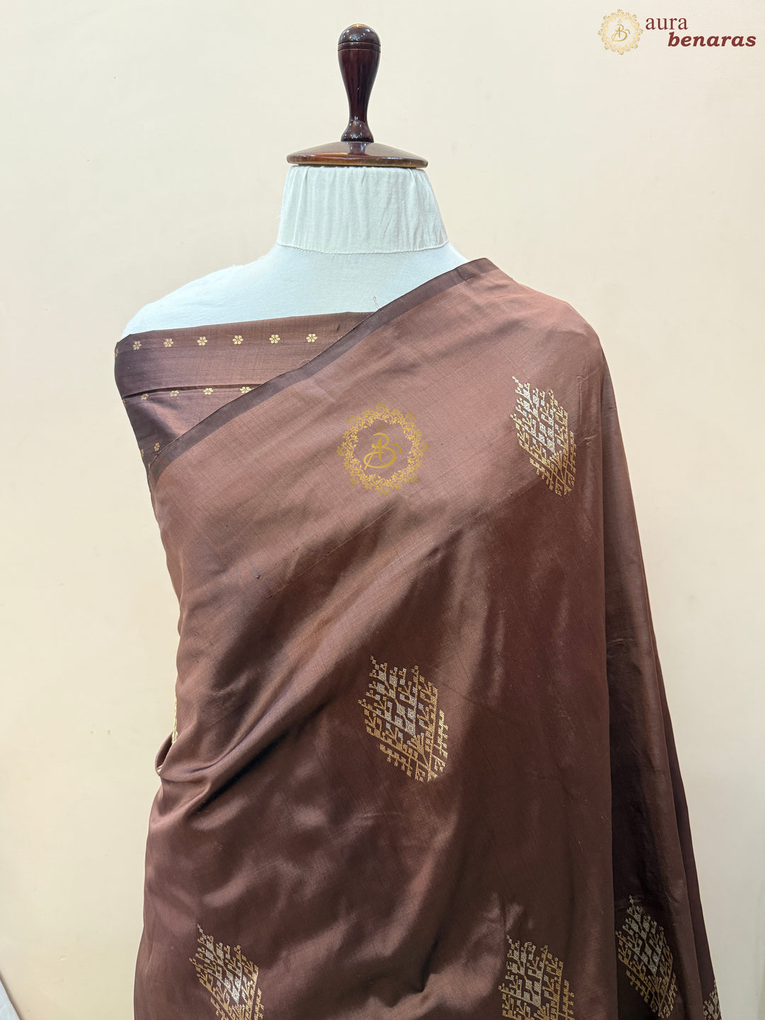 Light Brown Pure Banarasi Handloom Katan Silk Saree