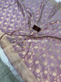 Pani Lavender Pure Banarasi Handloom Katan Silk Saree - Aura Benaras