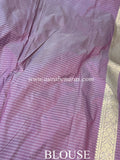 Pani Lavender Pure Banarasi Handloom Katan Silk Saree - Aura Benaras