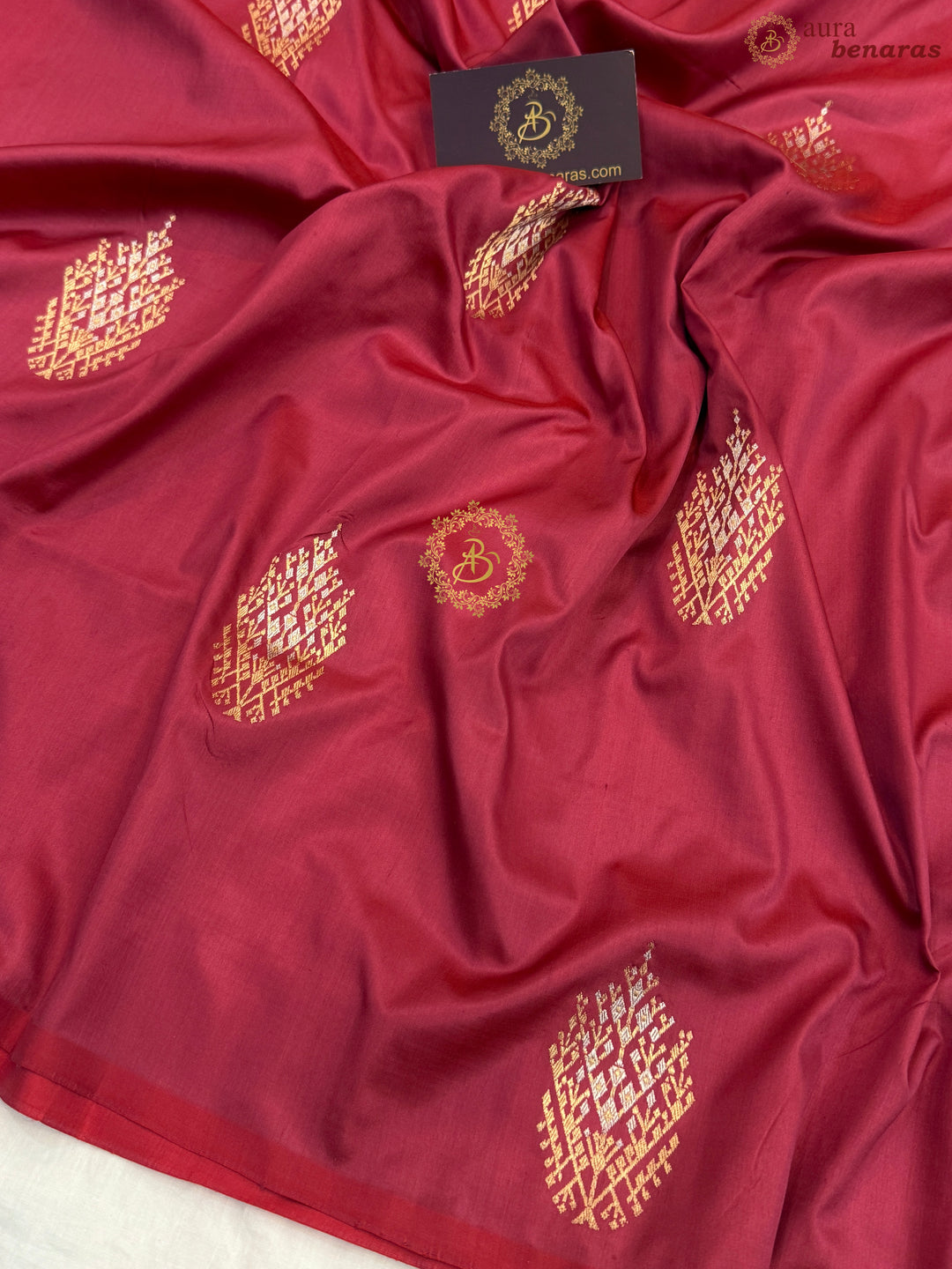 Strawberry Red Pure Banarasi Handloom Katan Silk Saree