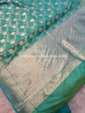 Sea Green Pure Banarasi Handloom Katan Silk Saree - Aura Benaras