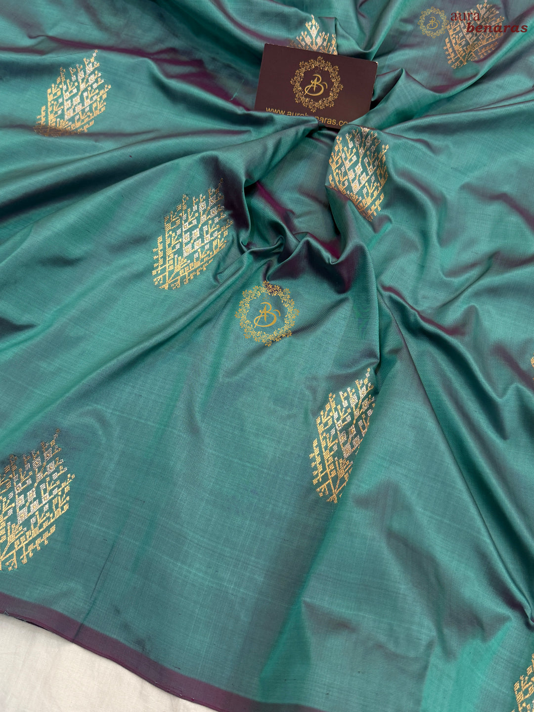 Bondi Blue Pure Banarasi Handloom Katan Silk Saree