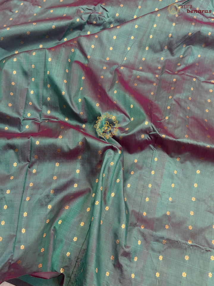 Bondi Blue Pure Banarasi Handloom Katan Silk Saree