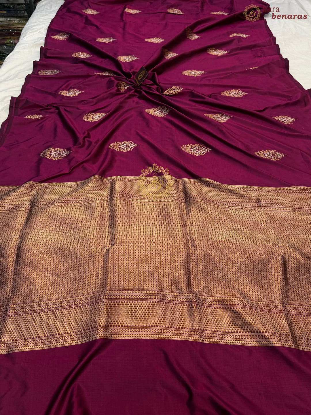 Hibiscus Shade Pure Banarasi Handloom Katan Silk Saree