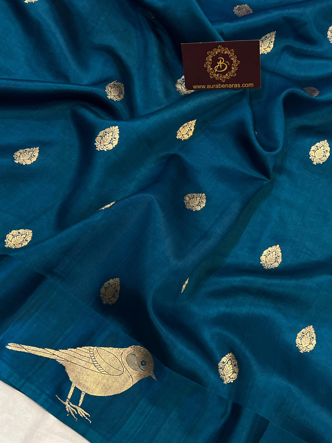 Rama Green Pure Banarasi Handloom Silk Saree - Aura Benaras