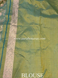 Olive Green Pure Banarasi Handloom Katan Silk Saree - Aura Benaras