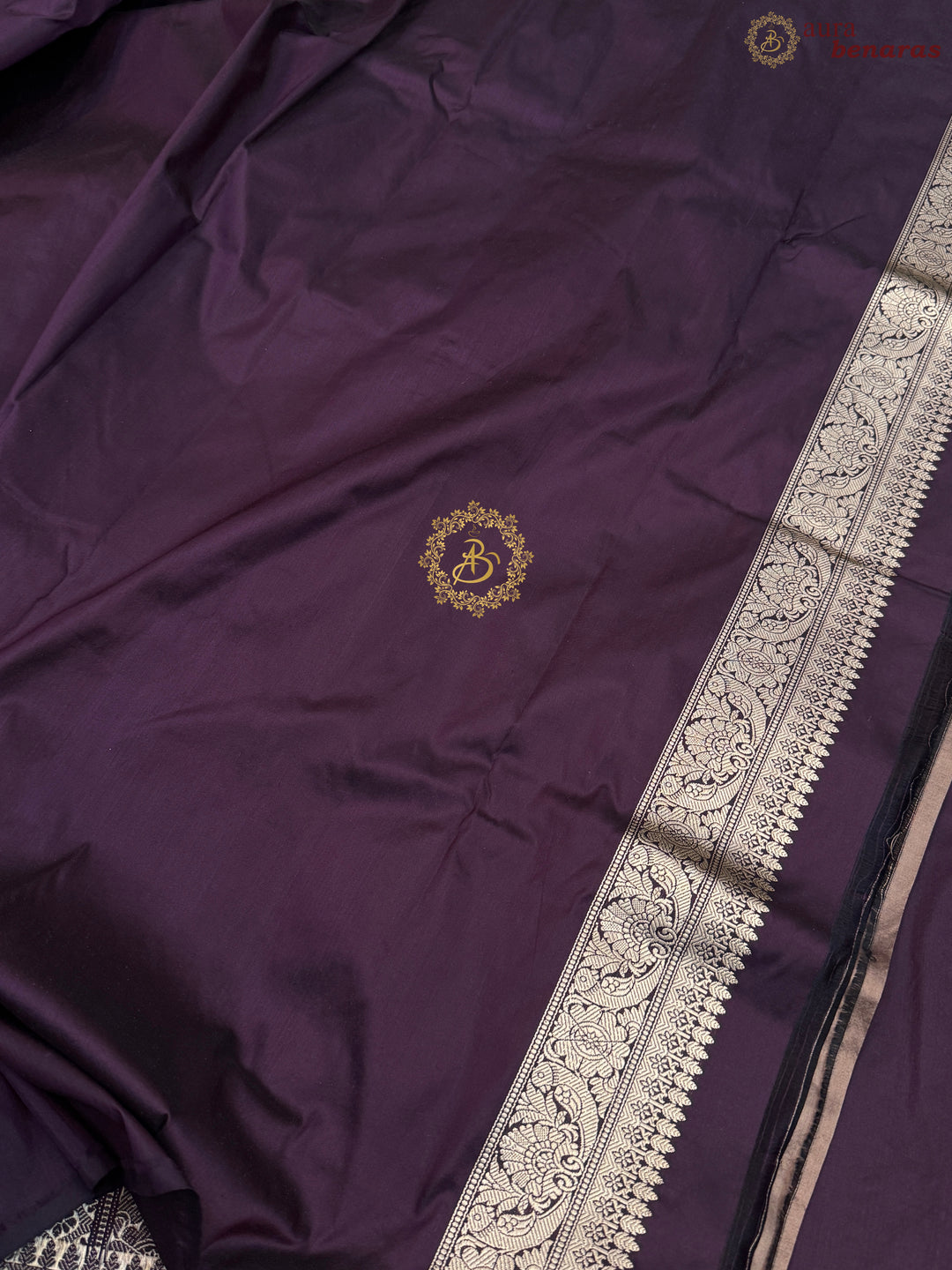 Wine Pure Katan Silk Handloom Banarasi Saree