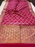 Rani Pink Pure Banarasi Handloom Katan Silk Saree - Aura Benaras