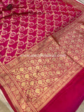 Rani Pink Pure Banarasi Handloom Katan Silk Saree