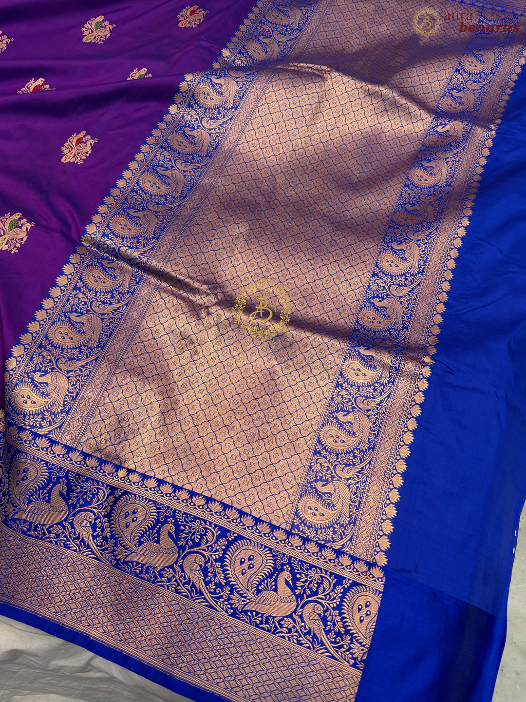 Purple Pure Katan Silk Handloom Banarasi Saree