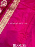 Rani Pink Pure Banarasi Handloom Katan Silk Saree - Aura Benaras