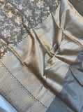 Grey Pure Banarasi Handloom Katan Silk Saree - Aura Benaras
