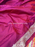 Maharani Pink Pure Banarasi Handloom Katan Silk Saree - Aura Benaras