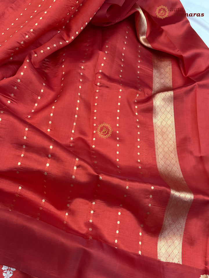 Red Pure Silk Handloom Banarasi Saree with Kadhwa Motifs