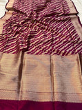 Magenta Purple Pure Banarasi Handloom Katan Silk Saree - Aura Benaras