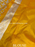 Yellow Pure Banarasi Handloom Katan Silk Saree - Aura Benaras