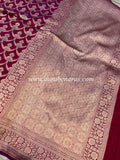 Magenta Pure Banarasi Handloom Katan Silk Saree - Aura Benaras