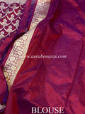 Magenta Pure Banarasi Handloom Katan Silk Saree - Aura Benaras