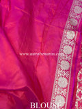 Orangish Pink Pure Banarasi Handloom Katan Silk Saree - Aura Benaras