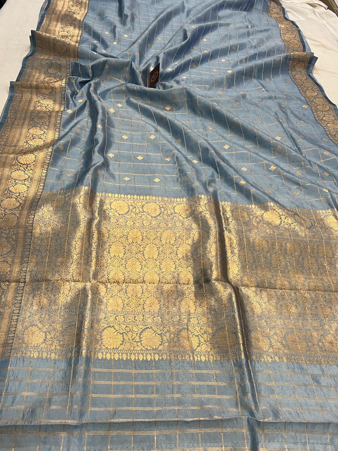 Blue Pure Banarasi Handloom Silk Saree - Aura Benaras