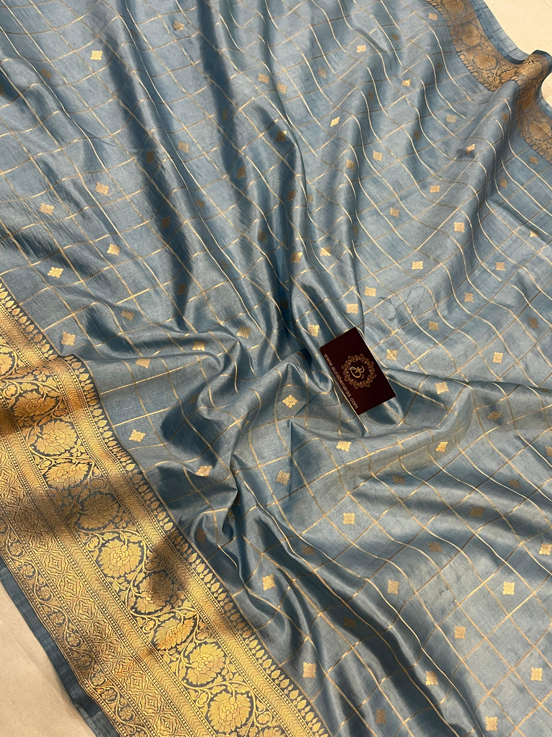 Blue Pure Banarasi Handloom Silk Saree - Aura Benaras