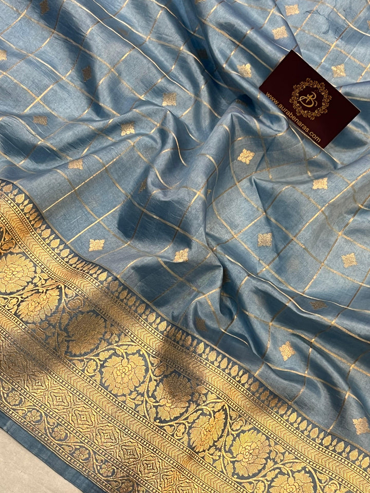 Blue Pure Banarasi Handloom Silk Saree - Aura Benaras