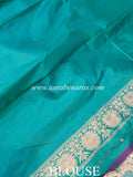 Firozi Blue Pure Banarasi Handloom Katan Silk Saree