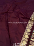 Garnet Pure Banarasi Handloom Katan Silk Saree - Aura Benaras