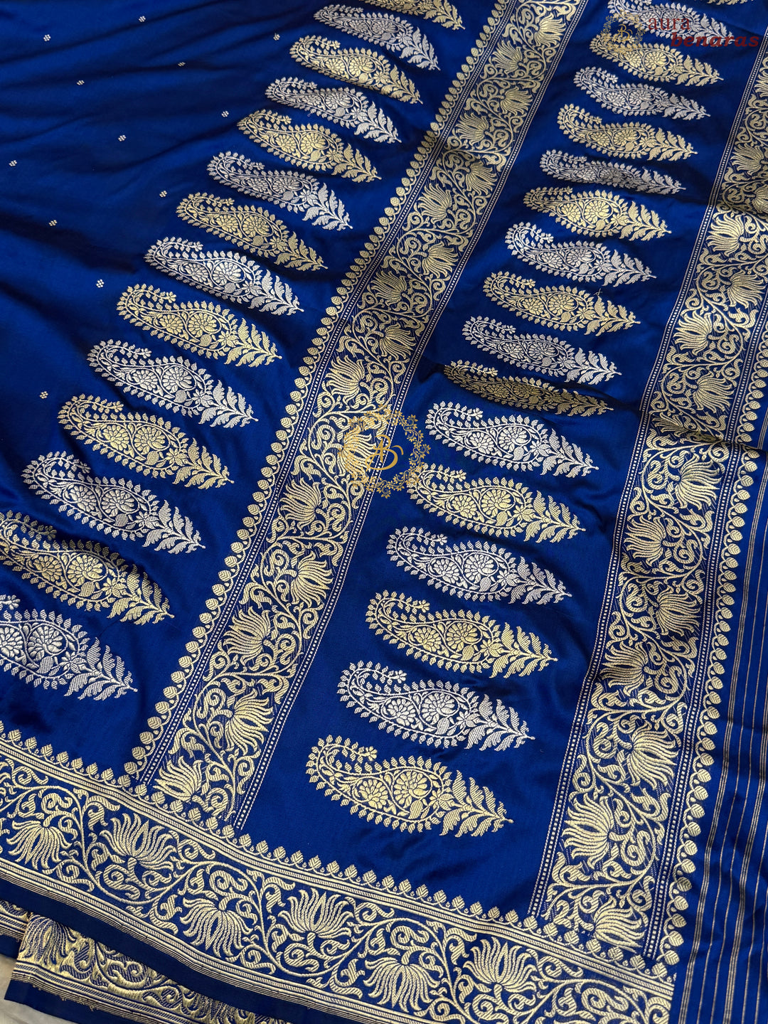 Royal Blue Pure Katan Silk Handloom Banarasi Saree
