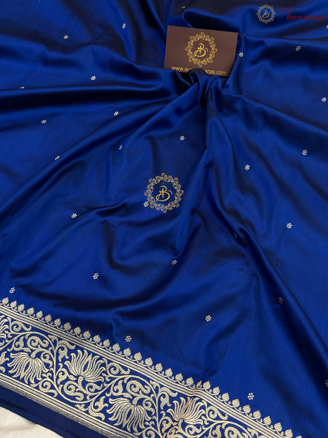 Royal Blue Pure Katan Silk Handloom Banarasi Saree