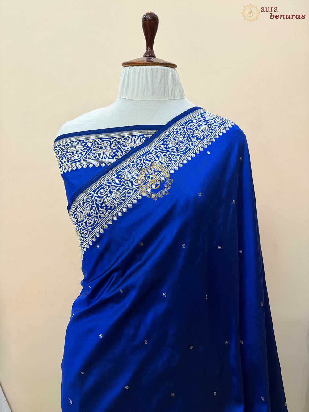 Royal Blue Pure Katan Silk Handloom Banarasi Saree