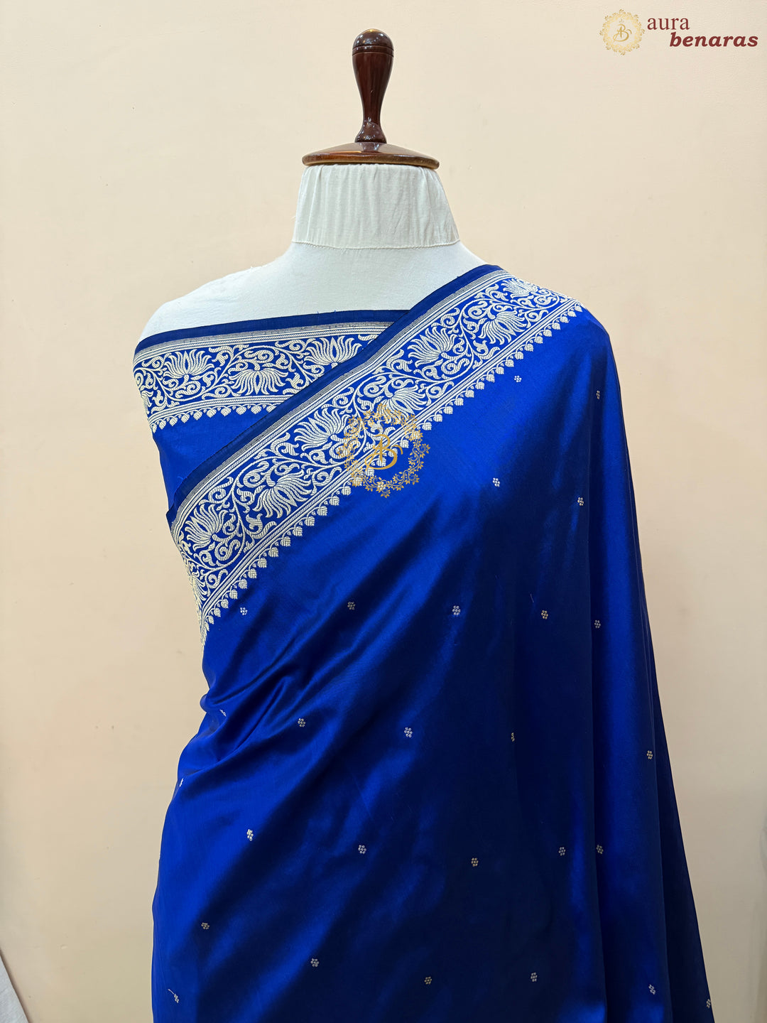 Royal Blue Pure Katan Silk Handloom Banarasi Saree