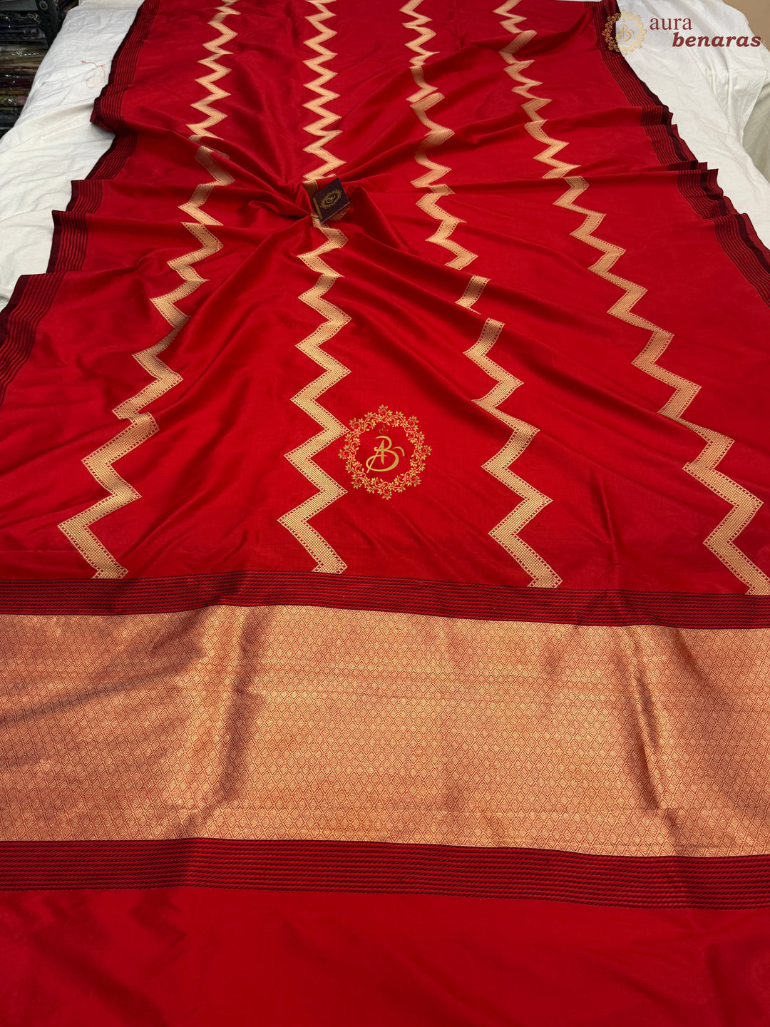 Red Pure Katan Silk Banarasi Handloom Kadwa Meena Jangla Saree