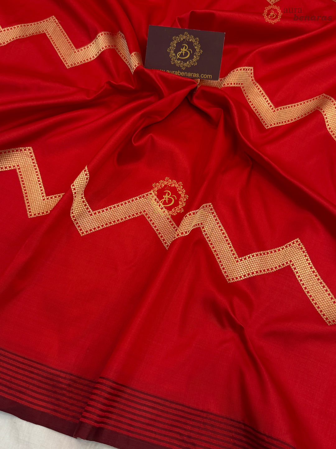 Red Pure Katan Silk Banarasi Handloom Kadwa Meena Jangla Saree